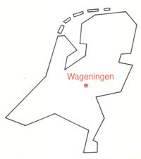 [Map showing Wageningen in The Netherlands]