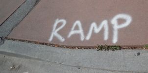 [ramp with graffitti saying 'ramp']