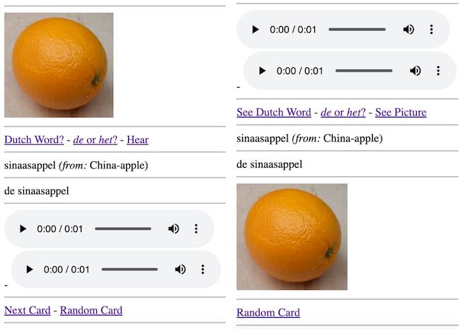 [oranges flashcards]