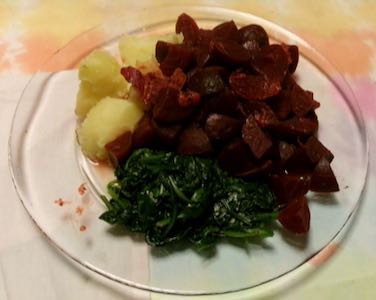 [beets with spinach]