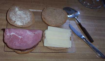 [preparing sandwiches]