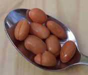 [a spoonful of 'brown beans,'  somewhat similar to kidney beans]